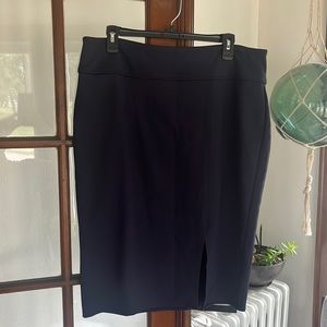 Navy blue midi skirt